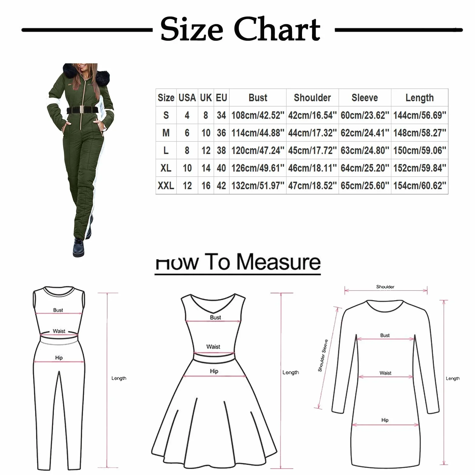 Mono de esquí para mujer, ajustado, alto, con cremallera, elegante, aislado, de una pieza, versátil, casual, cómodo, aislado, para invierno