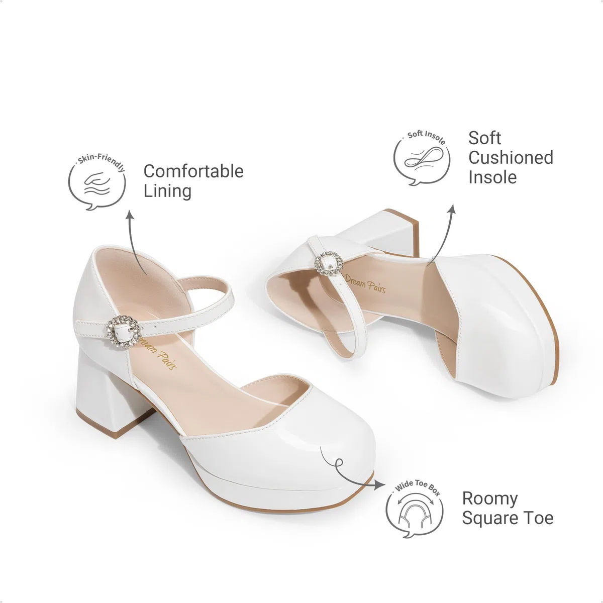 DREAM PAIRS Zapatos de vestir para niñas - Comodidad clásica