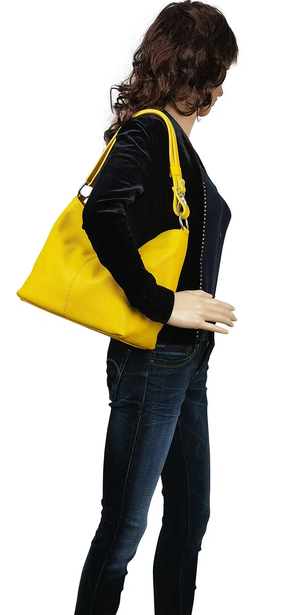 AMBRA Moda GL005 - Bolso de mano para mujer de cuero, bolso de hombro y bandolera