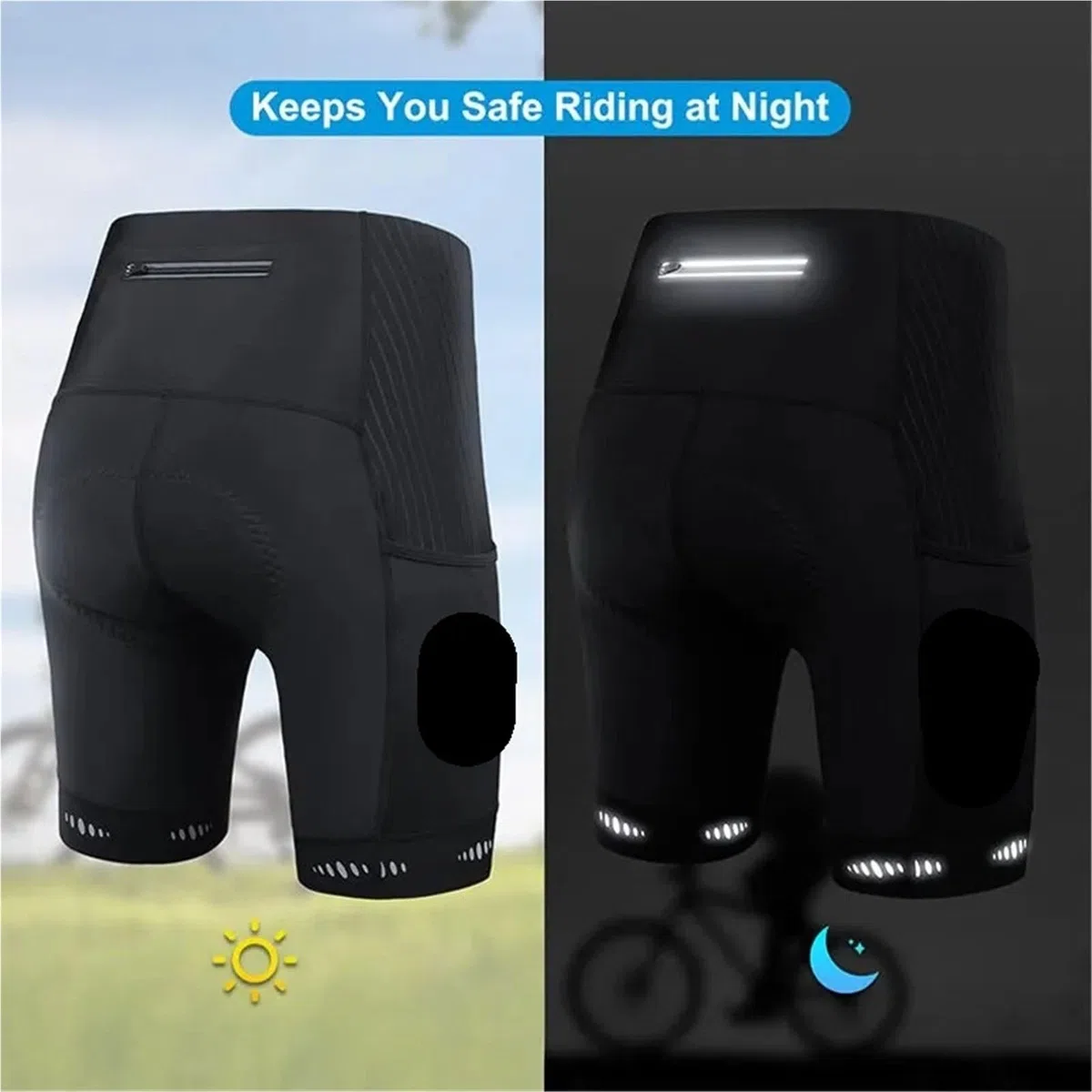 Pantalones Cortos De Ciclismo Pantalones Cortos de Ciclismo for Hombre con Bolsillo Trasero y Acolchado de Gel 5D for Ciclismo de montaña y Carretera. Mallas Cortas.(Bicycle Bib Shorts,XL)