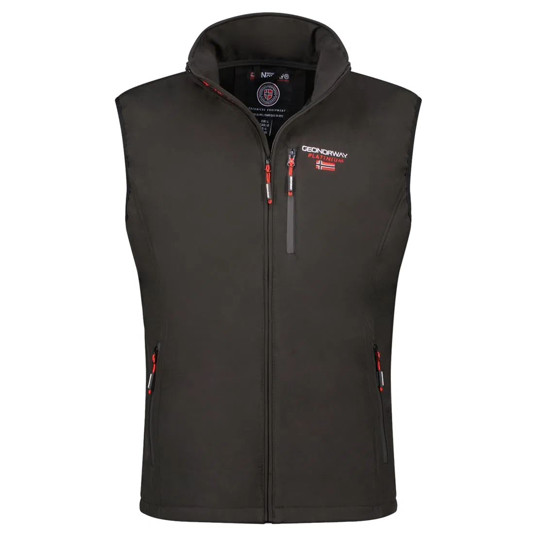 Geographical Norway VAKITO Hombre - Softshell sin mangas a prueba de viento y ligero, chaleco con cremallera al aire libre ideal para senderismo y actividades al aire libre