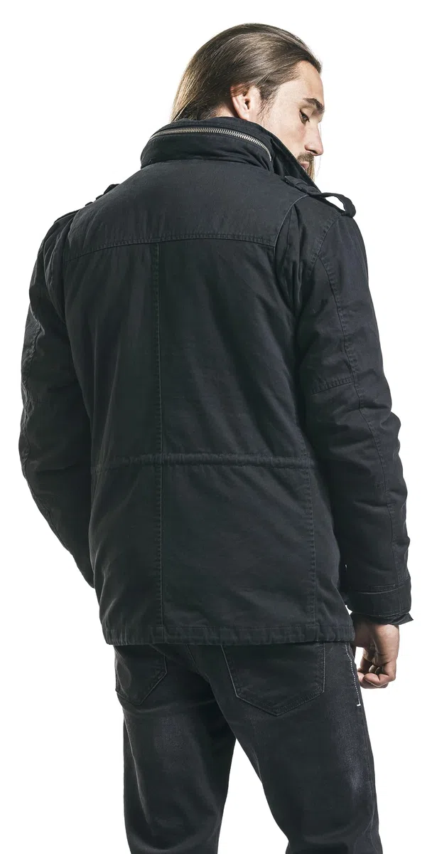 Black Premium by EMP Hombre Chaqueta negra de invierno con chaqueta interior desmontable