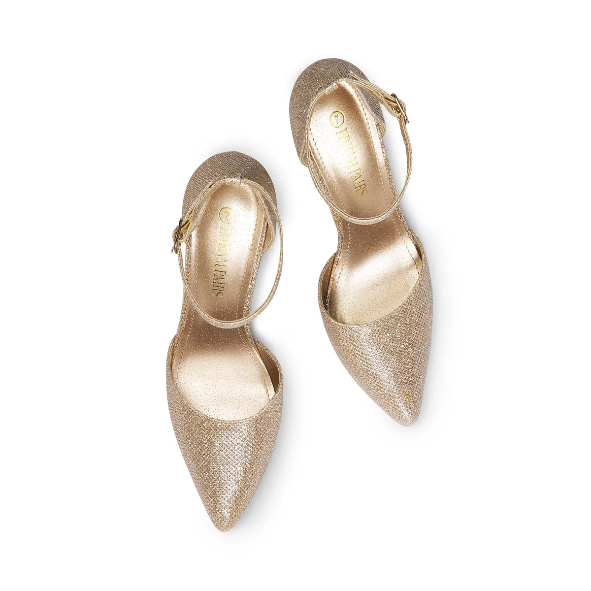 DREAM PAIRS Zapatos de tacón Alto de Punta Afilada con Correa en el Tobillo para Mujer, Ideales para Bodas