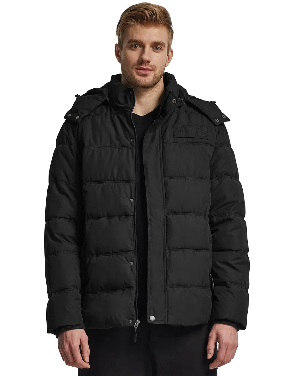Wantdo Abrigos Cálido Invierno Abrigo Forro Polar Grueso Parka Casual Militar Exteriores Chaquetas Capucha Integrada Bolsillos Múltiples Hombre