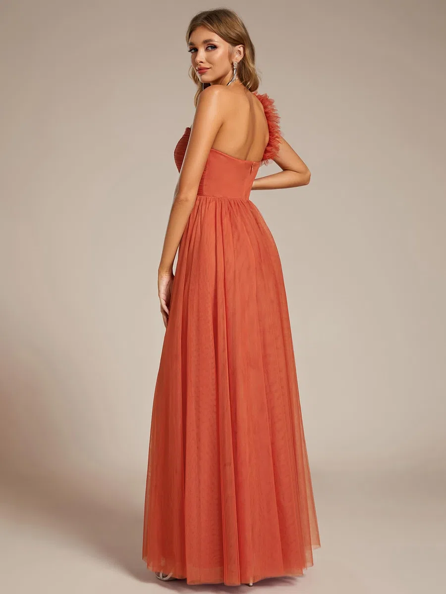 Ever-Pretty Vestido Dama de Honor para Mujer Hombro Cintura Alta Sin Mangas Fiesta Maxi Vestido ES01911-P