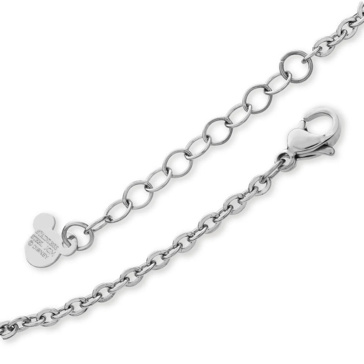 Disney Pulsera Minnie Mouse, Acero Inoxidable y Circonitas para Niñas, Largo 13-18 cm