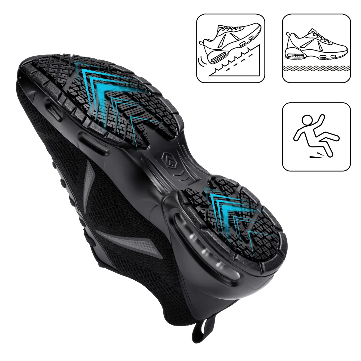 LARNMERN Zapatillas de Cocina Hombre Impermeable Zapatos de Cocina Trabajo Antideslizante Hostelería Calzado sin Puntera