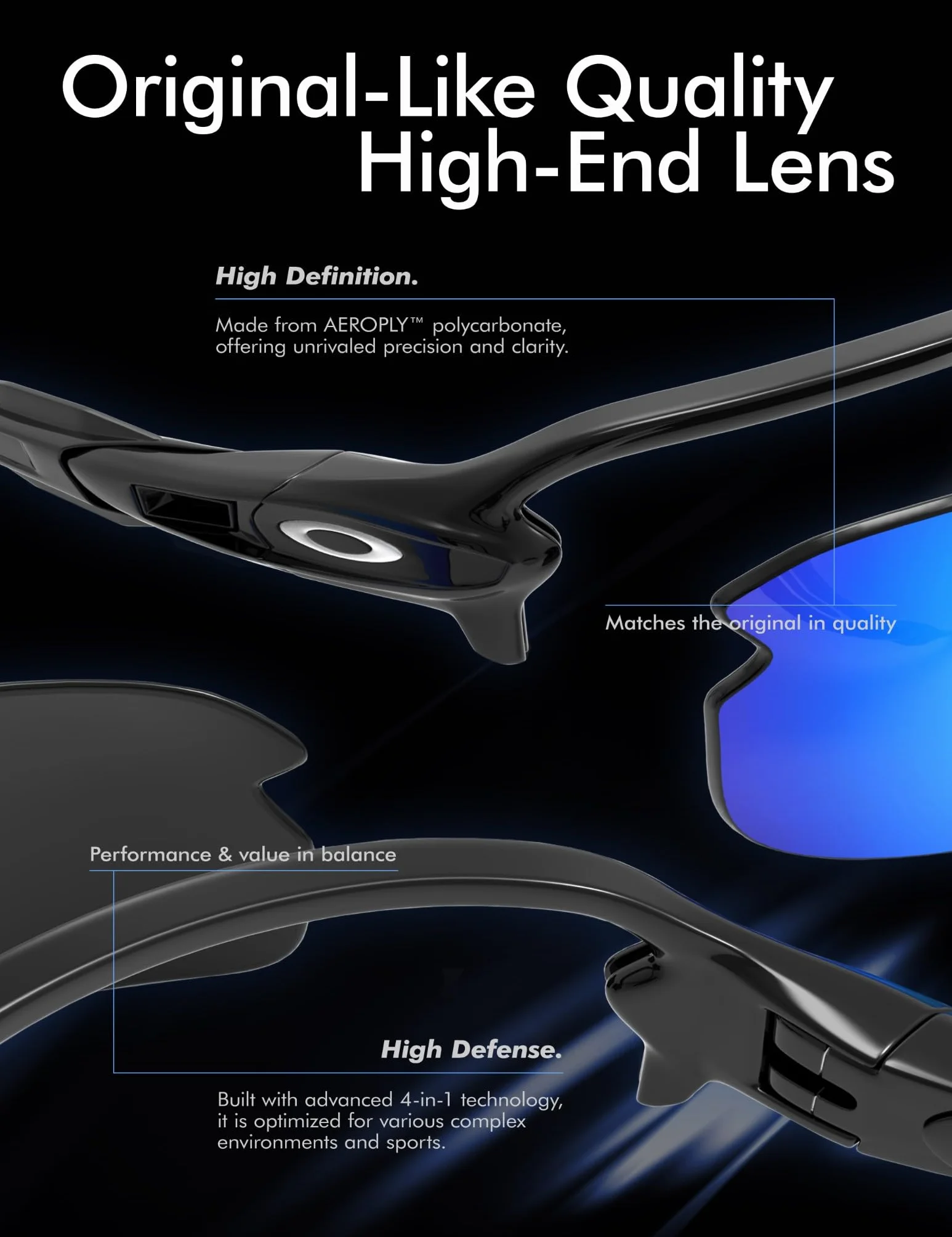 SAUCER Lentes y almohadillas nasales de repuesto prémium para Oakley Drop Point OO9367 | Protección UV400, antiarañazos, ajuste preciso, Verde jade polarizado., Talla única