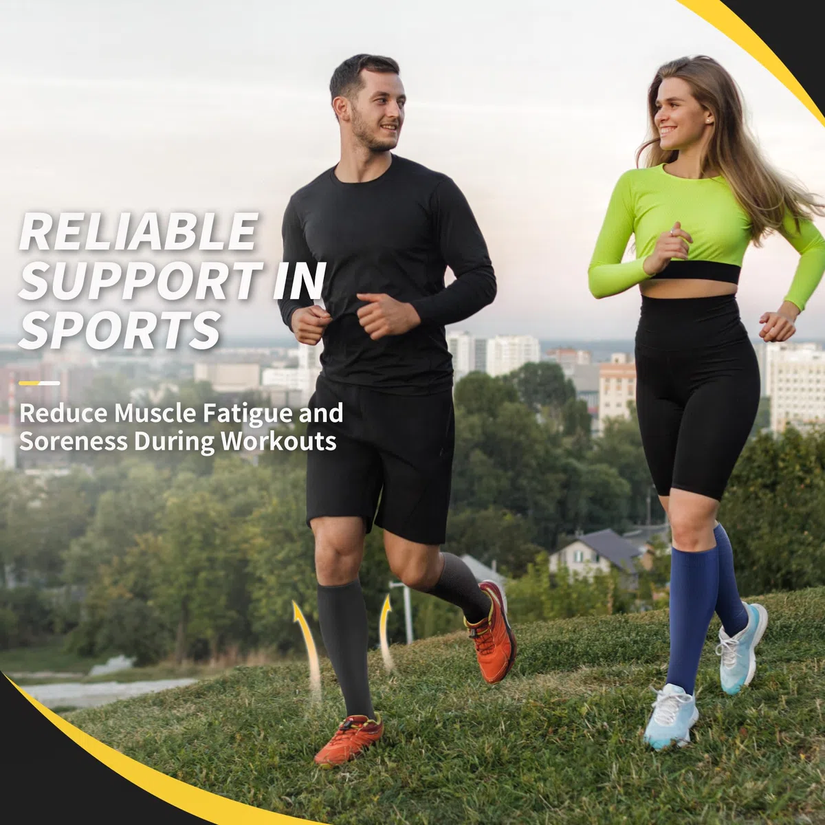 CAMBIVO 6Pares Medias de Compresión Mujer Hombre, Calcetines Compresion 20-30mmHg, Medias de Compresion Varices, para Deporte, Running, Ciclismo, Senderismo, Baloncesto, Fútbol, Viaje Avion